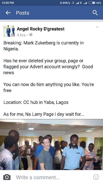 Checkout Tweets Trending About Mark Zuckerberg's Visit To Nigeria [PHOTOS] 20
