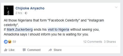 Checkout Tweets Trending About Mark Zuckerberg's Visit To Nigeria [PHOTOS] 3