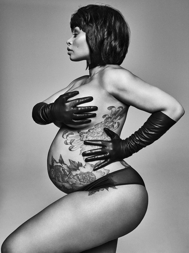 Blac Chyna Flaunts Her Tattoed Baby Bump For Elle Mag, Reveals Her Baby Wont Have A K Name [PHOTOS] 4