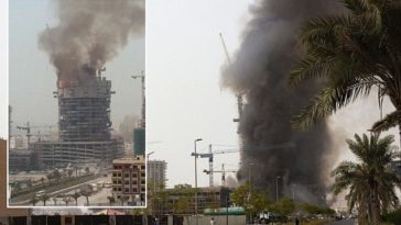 £300million luxury apartment complex under construction in Dubai On Fire 1