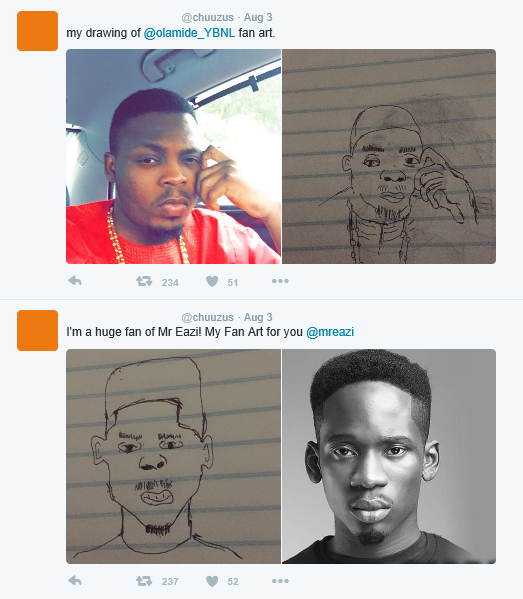 LOL! See these drawings of Nigerian celebrities, done by an INCREDIBLE artist. 5