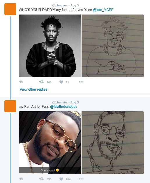 LOL! See these drawings of Nigerian celebrities, done by an INCREDIBLE artist. 3