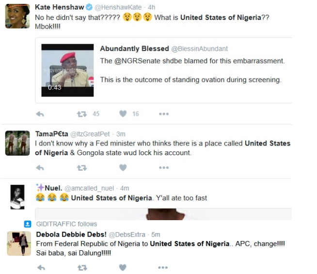 Twitter Explodes After Minister of Sports Calls America 'United States of Nigeria' 22