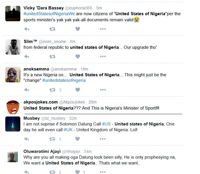 Twitter Explodes After Minister of Sports Calls America 'United States of Nigeria' 20