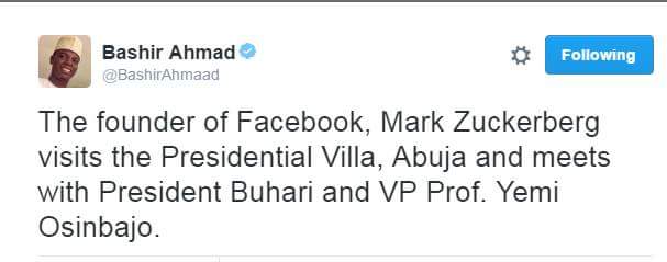 Facebook Founder Mark Zuckerberg Back to Nigeria. Meets with President Buhari 1