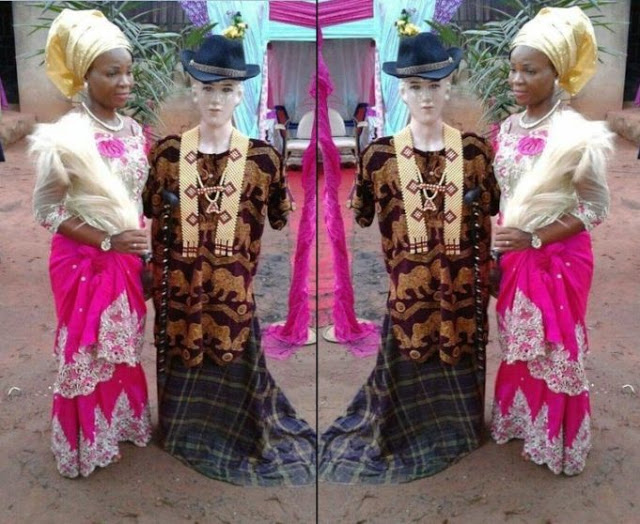 Girl marries mannequin used to represent her husband based abroad at her traditional wedding [PHOTO] 1