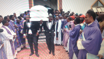 Stella Oduah's Son Buried in Anambra State Against His Dad's Directive. 61 Priests In Attendance 3