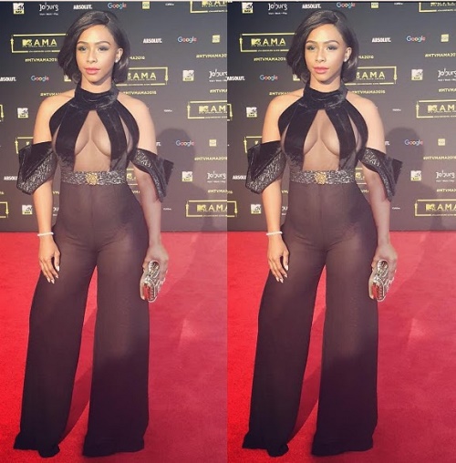 South African TV personality Boity Thulo Wore This Braless Dress To MTV MAMA Awards 2