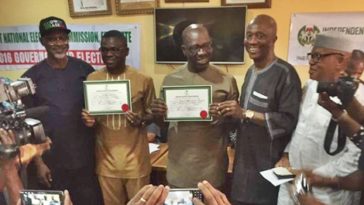 INEC Presents Certificate of Return to Governor-elect, Godwin Obaseki (Photos) 4
