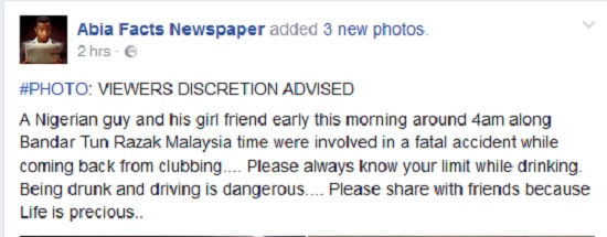 OMG! Nigerian Man And Girlfriend Involved In Ghastly Accident After Clubbing In Malaysia [PHOTOS] 2