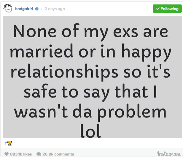 Rihanna Throws Shade At All Of Her Exes On Instagram 2