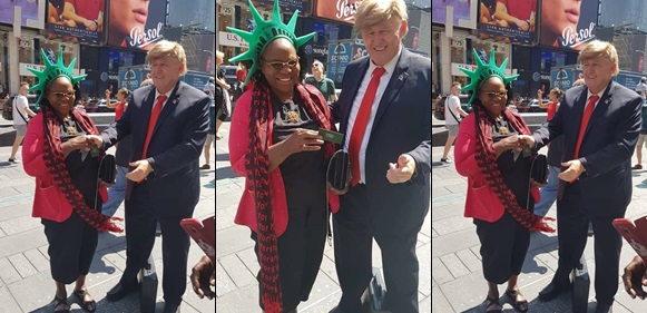 Fayose’s Mom Pictured With Donald Trump’s Lookalike In US While On Vacation - See Photos 5