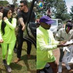 Celebrity Couple Kanye West And Kim Kardashian Gives Out Free Yeezys To Children In Uganda - Watch Video 26