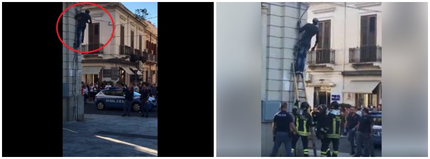 Nigerian Immigrant Causes Public Scene In Italy After Climbing Building Through Some Service Pipelines 23