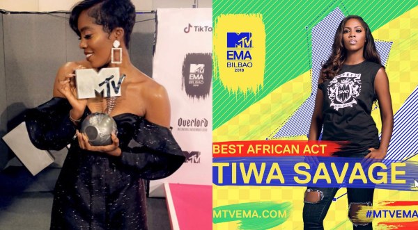 Tiwa Savage Beats Davido And Other African Acts To Become The First Female To Win 'MTV Best African Act' 2