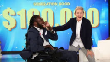 TV Host Ellen DeGeneres Surprises A Nigerian-American Paralysed Footballer With A Donation Of $100,000 3