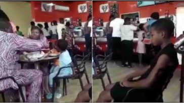Sad Video Of How A Family Treated Their Housemaid While Celebrating Boxing Day At An Eatery 3