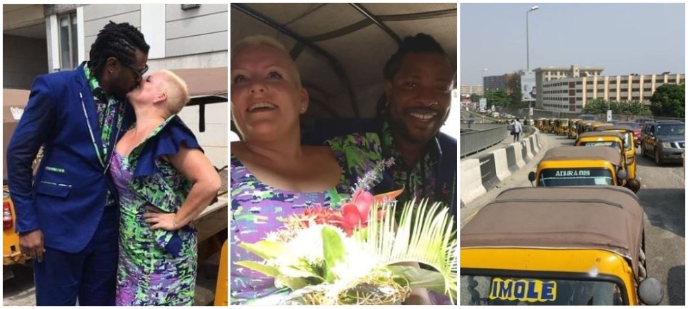 Nigerian Photographer Weds His Belgian fiancee With Convoy Of 20 Keke Napep - See Photos 5