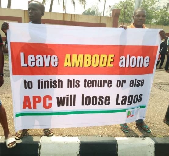 Protest At Lagos House Of Assembly Over Plans To Impeach Governor Ambode 1