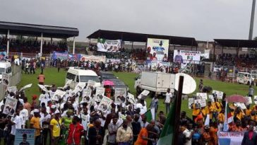 Crisis Rocks APC Rally In Imo As Aisha Buhari And Rochas Okorocha Clashes During Campaign 5