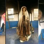 Lady Sets Virgin Mary’s Statue On Fire After Sunday Mass In Enugu State - See Photos 2