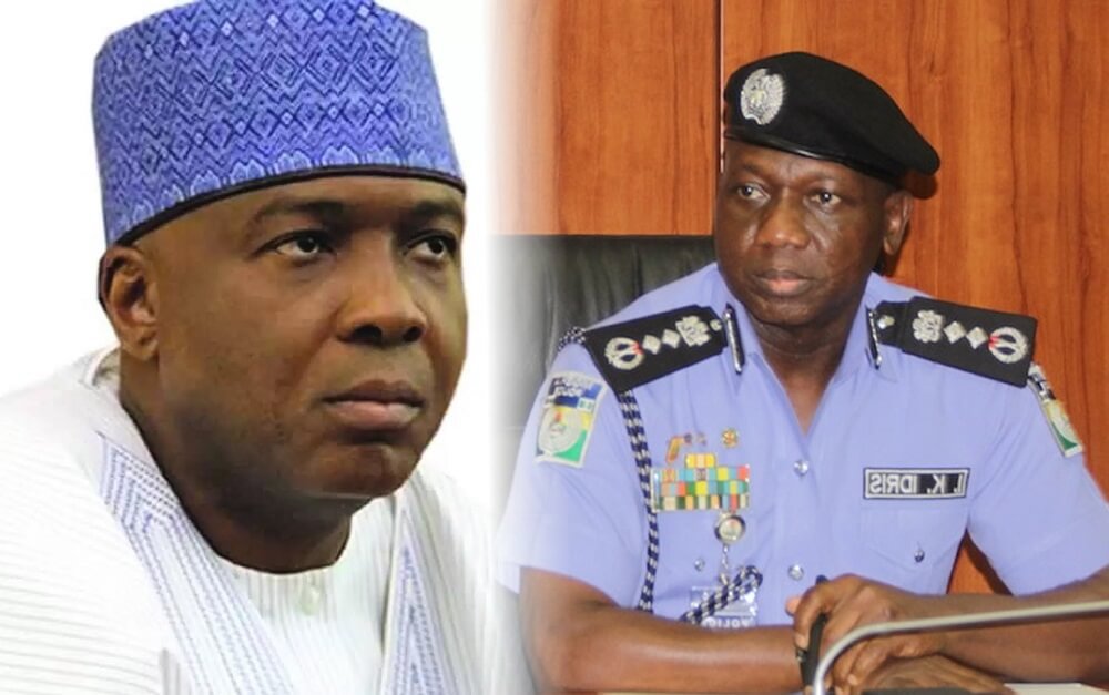 Drama As Saraki Refuses To Shake Hands With IGP Idris At Armed Forces Remembrance Day 1