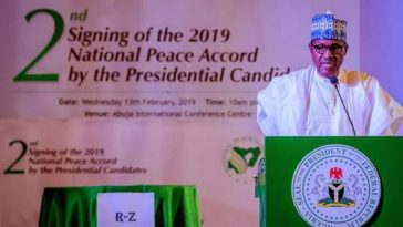 "There's Anxiety In The Air"- President Buhari Says As He And Atiku Sign Second Peace Accord 7