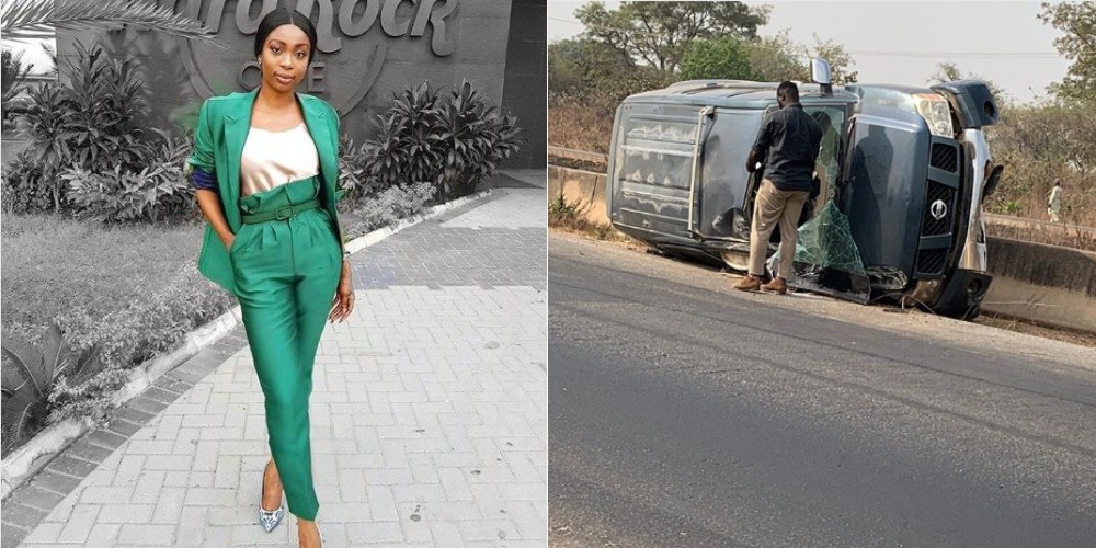TV Girl, Bolanle Olukanni Survives Ghastly Car Accident Without A Single Scratch [Photos] 3