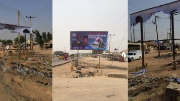 Thugs Destroys President Buhari's Billboard Posters Ahead Of His Campaign Rally In Taraba [Photos] 2