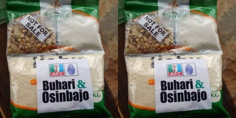 See The Branded 'Garri Soaking Package' APC Are Giving To Nigerians Ahead Of Elections [Photos] 1