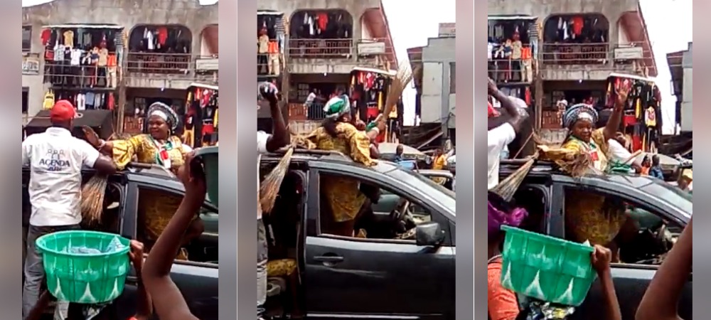 "Buhari Must Go" - Woman And Her Team Stoned While Campaigning For APC In Benin [Video] 1