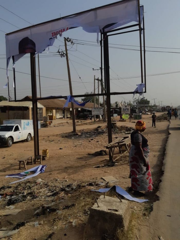 Thugs Destroys President Buhari's Billboard Posters Ahead Of His Campaign Rally In Taraba [Photos] 3