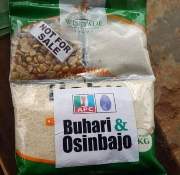 See The Branded 'Garri Soaking Package' APC Are Giving To Nigerians Ahead Of Elections [Photos] 2