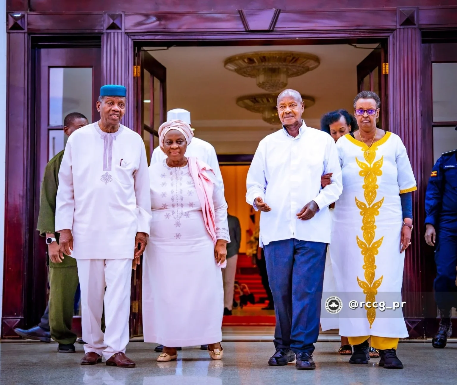 Ugandan President Museveni Hosts Pastor Adeboye, Wife At State Dinner [Photos]