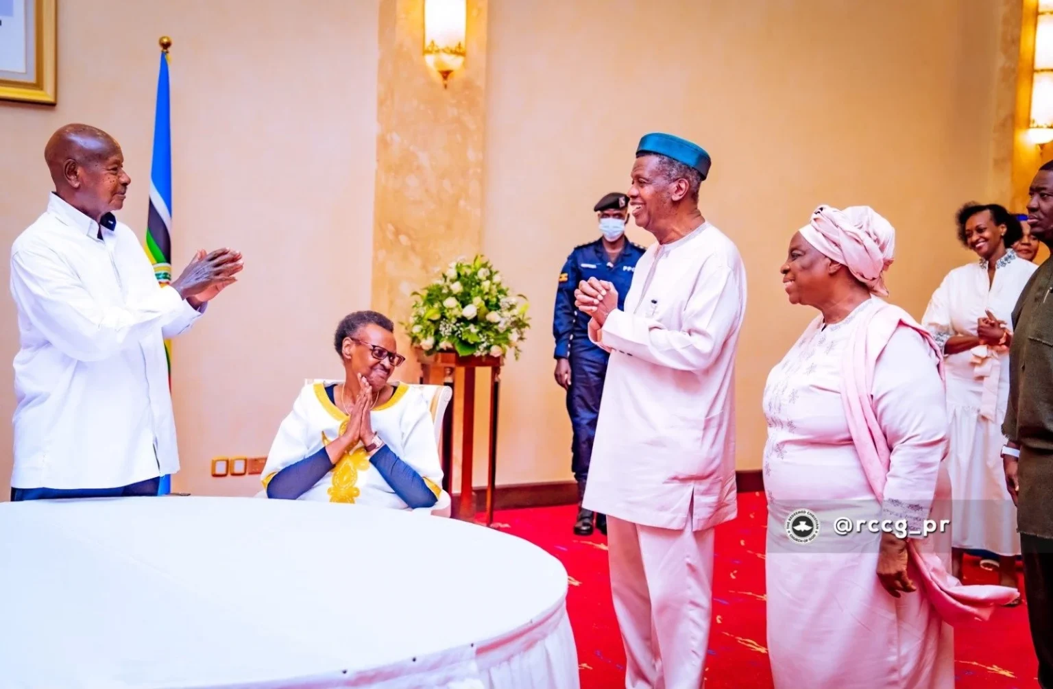 Ugandan President Museveni Hosts Pastor Adeboye, Wife At State Dinner [Photos]