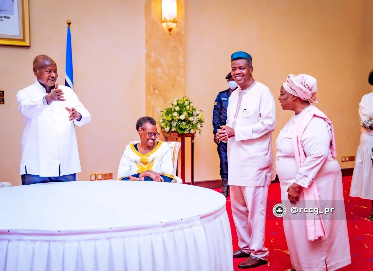 Ugandan President Museveni Hosts Pastor Adeboye, Wife At State Dinner [Photos]