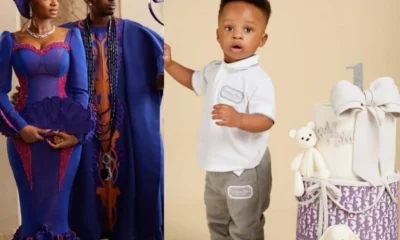 Priscilla Ojo And Juma Jux Reveals Their Son's Face On His First Birthday
