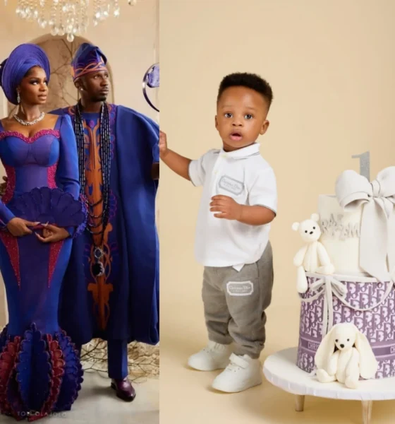 Priscilla Ojo And Juma Jux Reveals Their Son's Face On His First Birthday